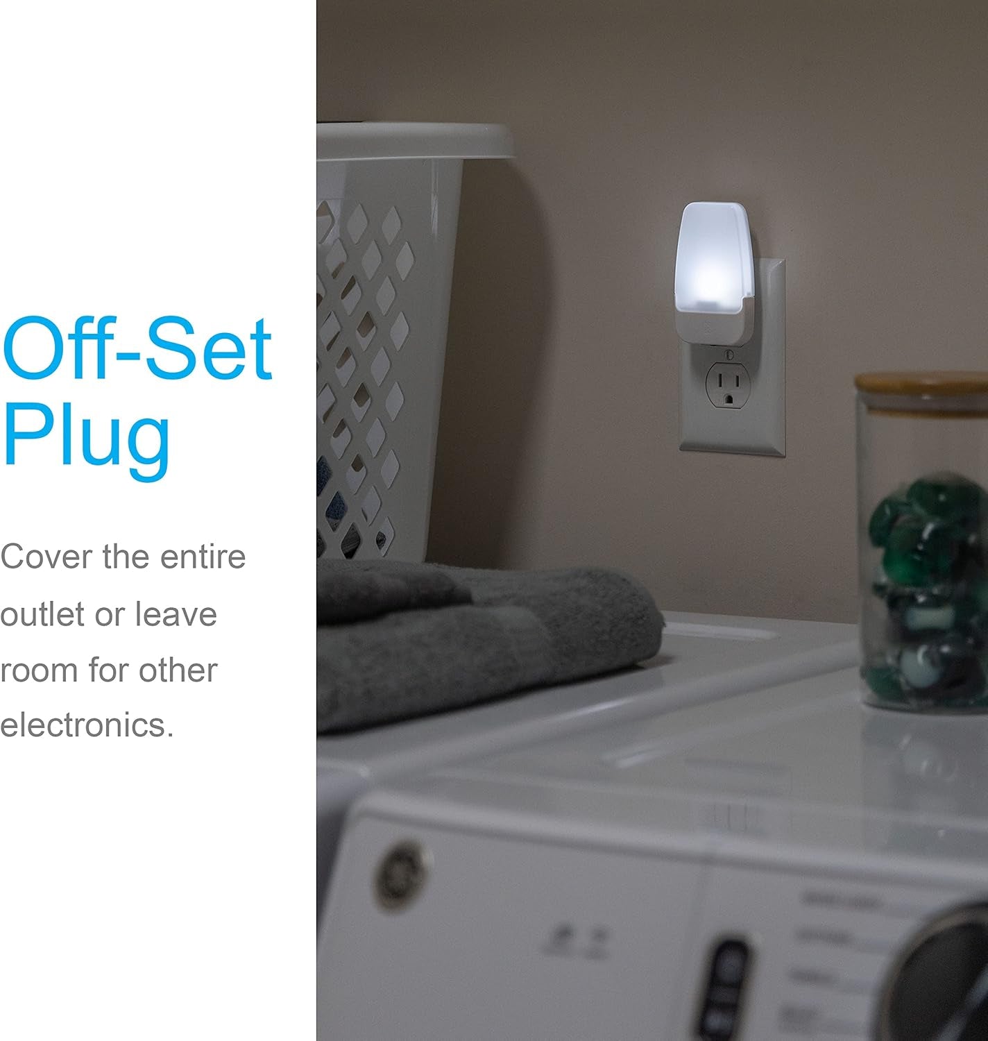 LED Night Lights Plug into Wall, Dusk to Dawn Sensor, Ambient Lighting, Dorm Room Essentials, Bathroom Décor, Smart Home, for Bedroom, Cool White, 55992, 4 Pack