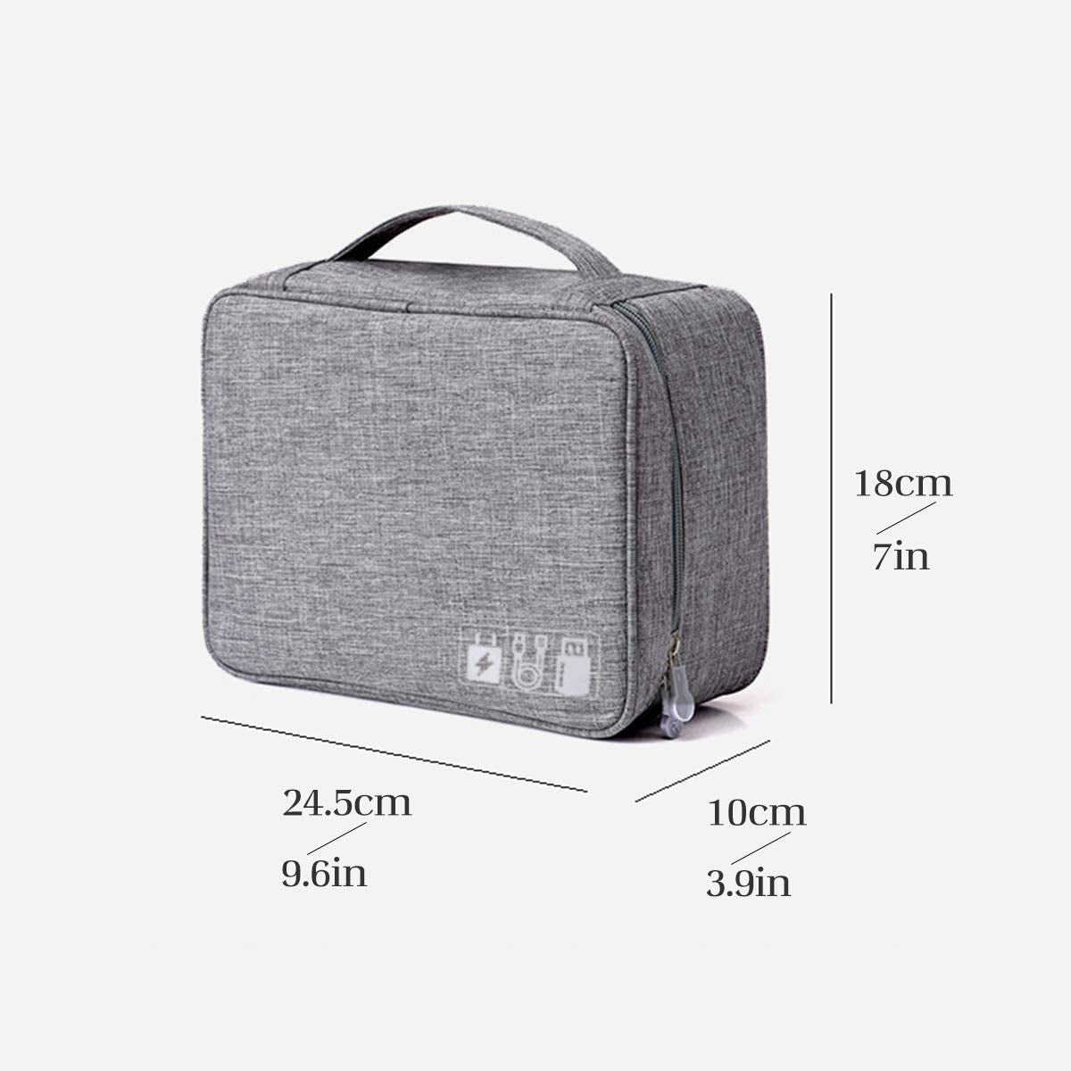 Electronics Organizer, Electronic Accessories Bag Travel Cable Organizer Three-Layer for Ipad Mini, Kindle, Hard Drives, Cables, Chargers