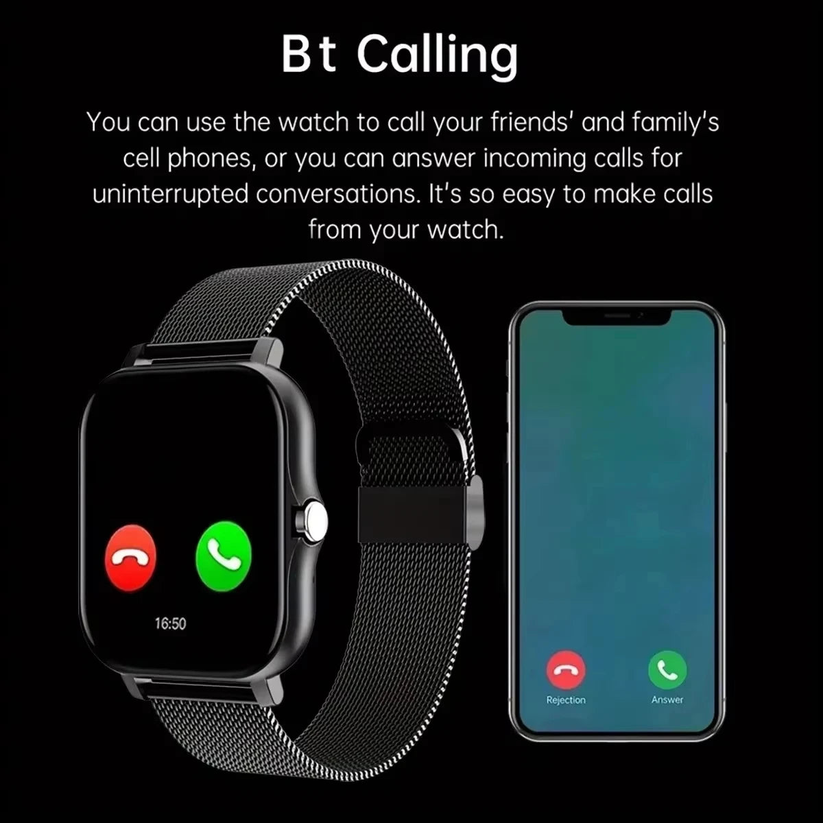 2025 New Smart Watch Bluetooth Call Message Reminder Man Woman Gift Full Touch Screen Sports Fitness Smart Watch