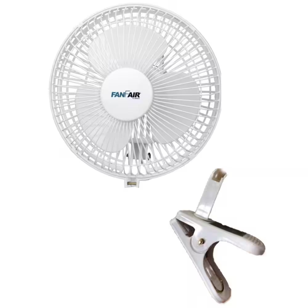 2 PACK 6 In. 2 Speeds Clip Personal Fan in White