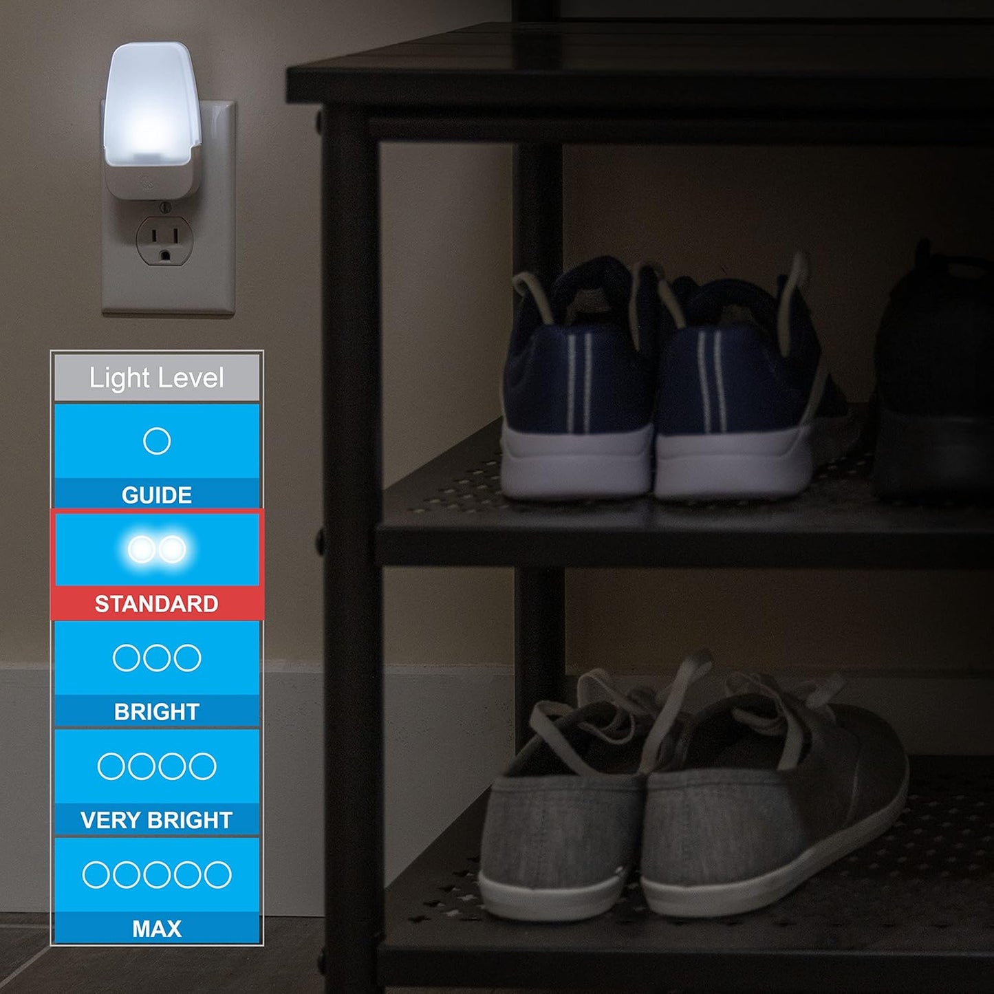 LED Night Lights Plug into Wall, Dusk to Dawn Sensor, Ambient Lighting, Dorm Room Essentials, Bathroom Décor, Smart Home, for Bedroom, Cool White, 55992, 4 Pack