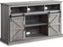 Modern 52 Inch Farmhouse Highboy TV Stand & Media Entertainment Center Console Table for Tvs up to 55 Inch with Sliding Barn Door and Storage Cabinets - Parker (Gray Wash)