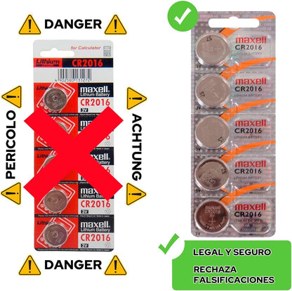 Micro Lithium Cell Battery CR2016 for Watches and Electronics 5 Pack