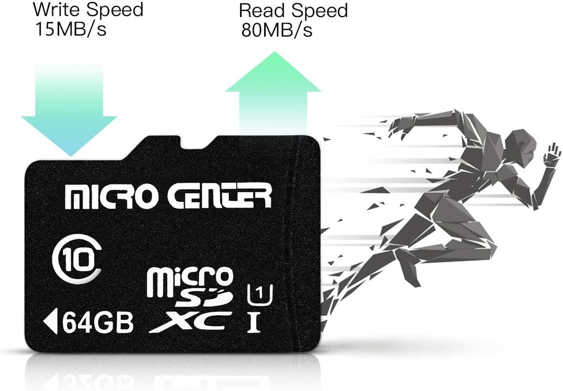 64GB Class 10 Microsdxc Flash Memory Card with Adapter for Mobile Device Storage Phone, Tablet, Drone &amp; Full HD Video Recording - 80Mb/S UHS-I, C10, U1 (5 Pack)