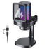 DGM20 Gaming Microphone,Usb Microphone Condenser Mic RGB Gaming Mic with Noise Reduction Software,Mic Gain,One Key Mute