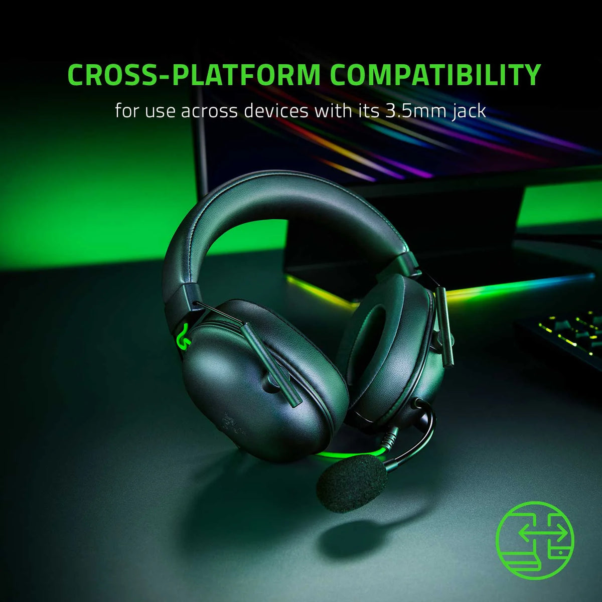 Blackshark V2 X Wired Esports Multi-Platform Headset, 3.5Mm, Black