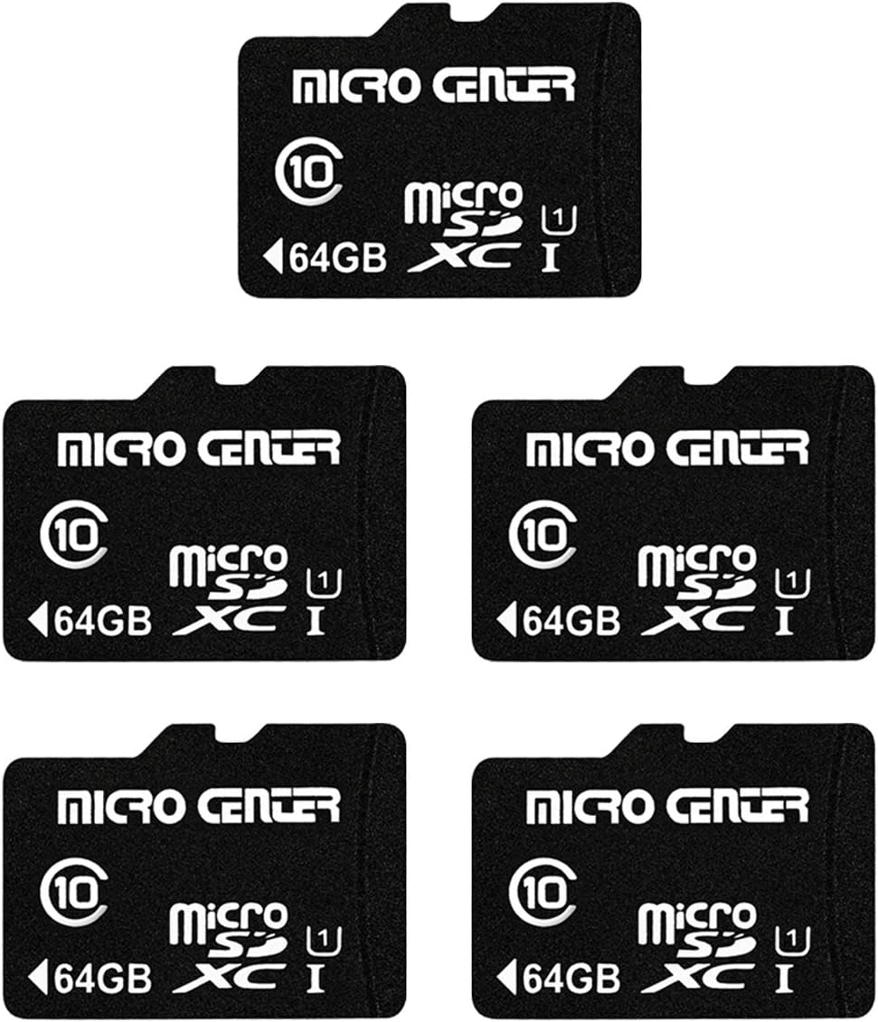 64GB Class 10 Microsdxc Flash Memory Card with Adapter for Mobile Device Storage Phone, Tablet, Drone &amp; Full HD Video Recording - 80Mb/S UHS-I, C10, U1 (5 Pack)