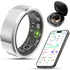 2025 Upgrade Smart Ring Health Tracker for Men Women - IP68 Waterproof Fitness Ring with Sleep Tracker/Heart Rate/Blood Oxygen/Steps/Distance/Calories,Air Shutter,Charging Case up to 7-Day, Silver 