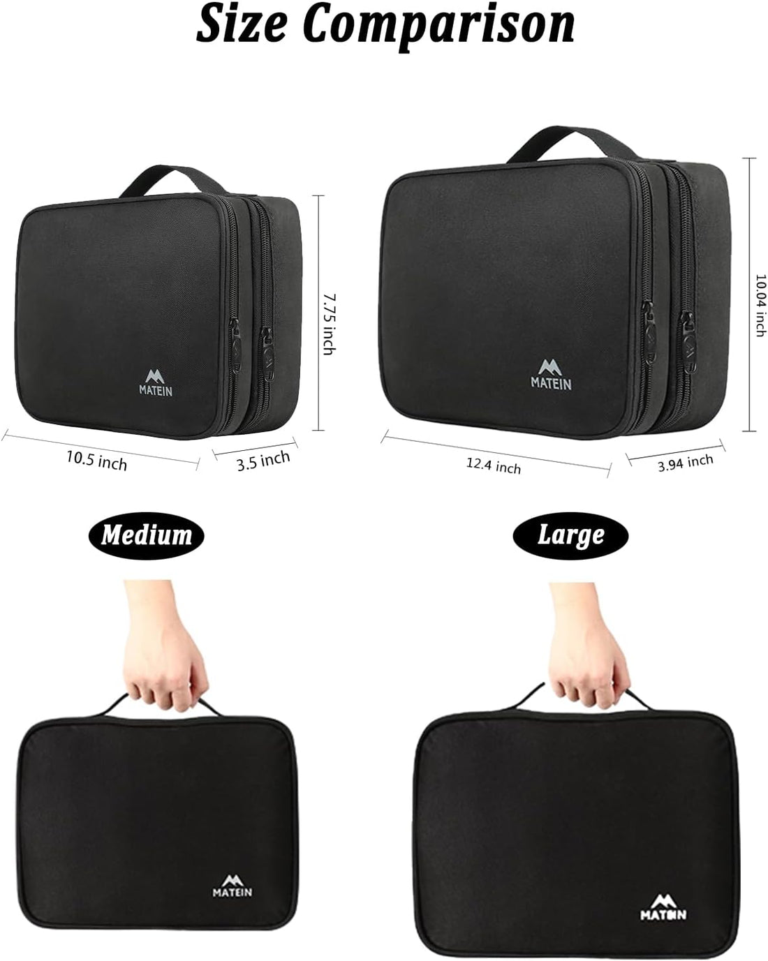 Electronics Organizer Travel Case, Water Resistant Cable Organizer Bag for Travel Essentials, Gifts for Men, Storage Bag as Accessories for Phone, Cord, Tablet, Black