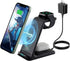 Wireless Charger Station,3 in 1 Fast Wireless Charger for Apple Watch Series Se/7/6/5/4/3/2,Airpods 2/Pro,Compatible with Iphone 13/13 Pro Max/Series 12/11/X/8/8 plus (Black)
