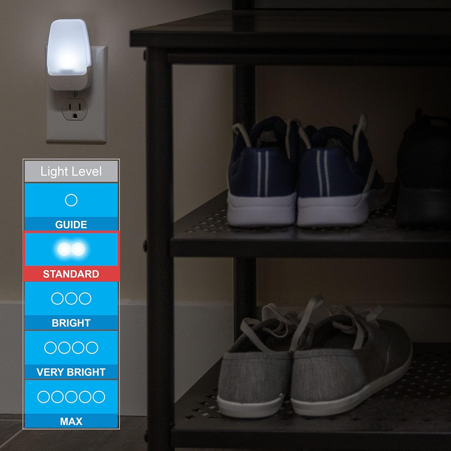 LED Night Lights Plug into Wall, Dusk to Dawn Sensor, Ambient Lighting, Dorm Room Essentials, Bathroom Décor, Smart Home, for Bedroom, Cool White, 55992, 4 Pack